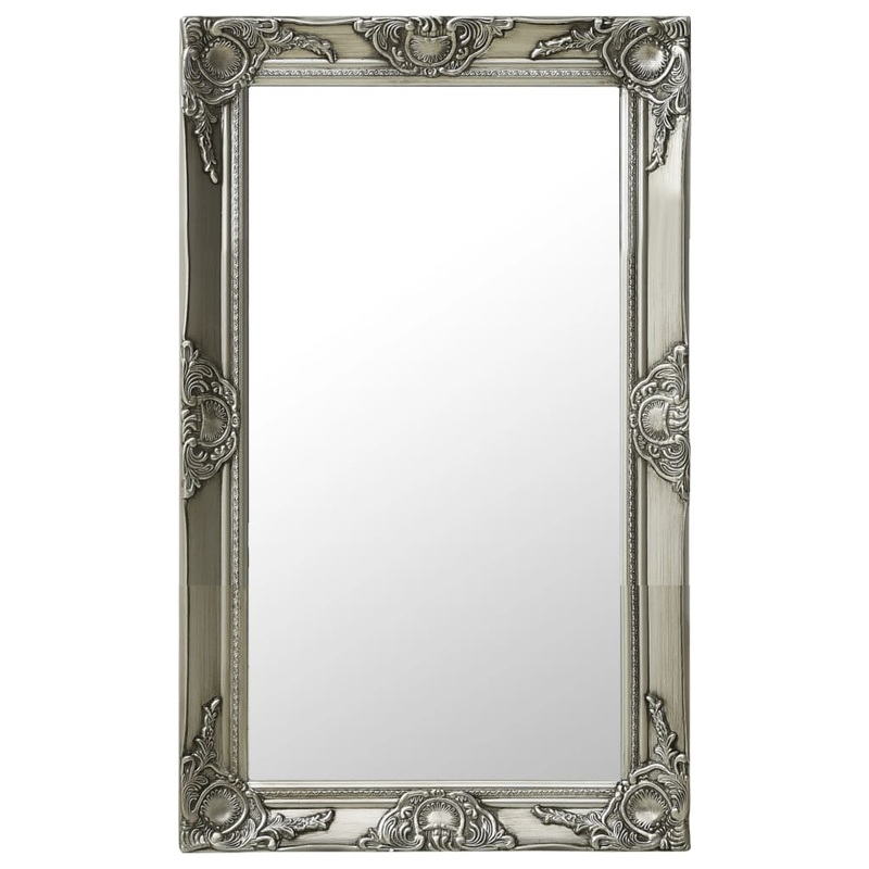 Miroir mural style baroque 50x80 cm Argent