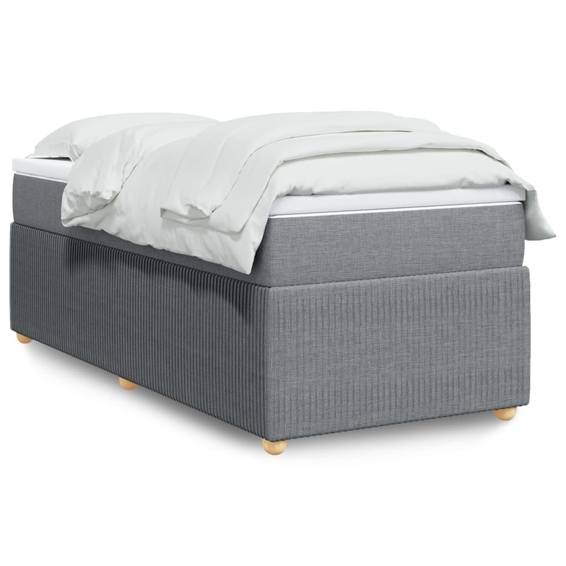 Sommier  lattes de lit avec matelas gris clair 80x200 cm tissu