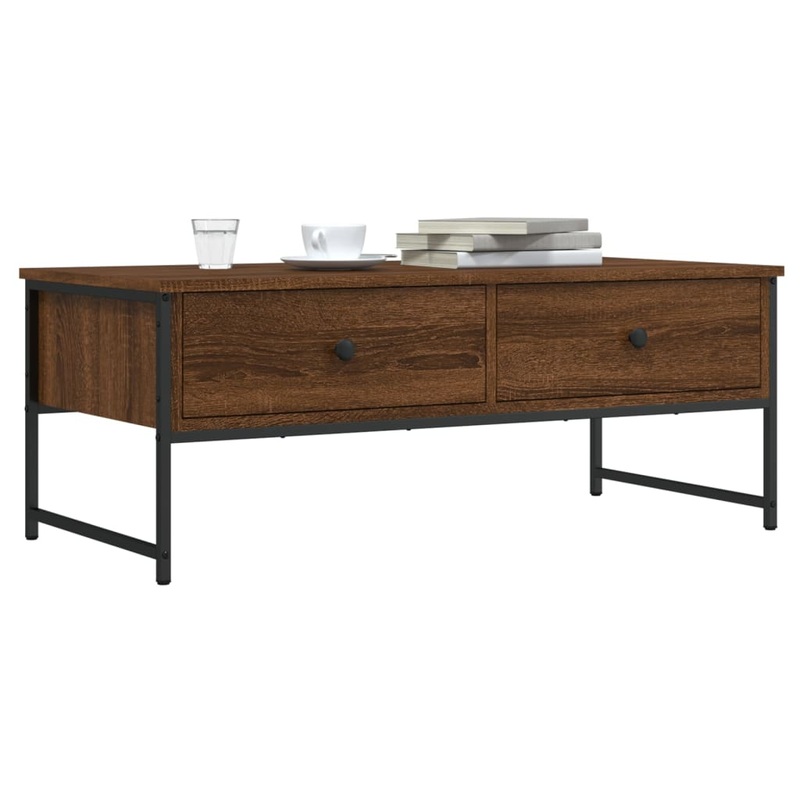 Table basse chne marron 101x49x39,5 cm bois d'ingnierie