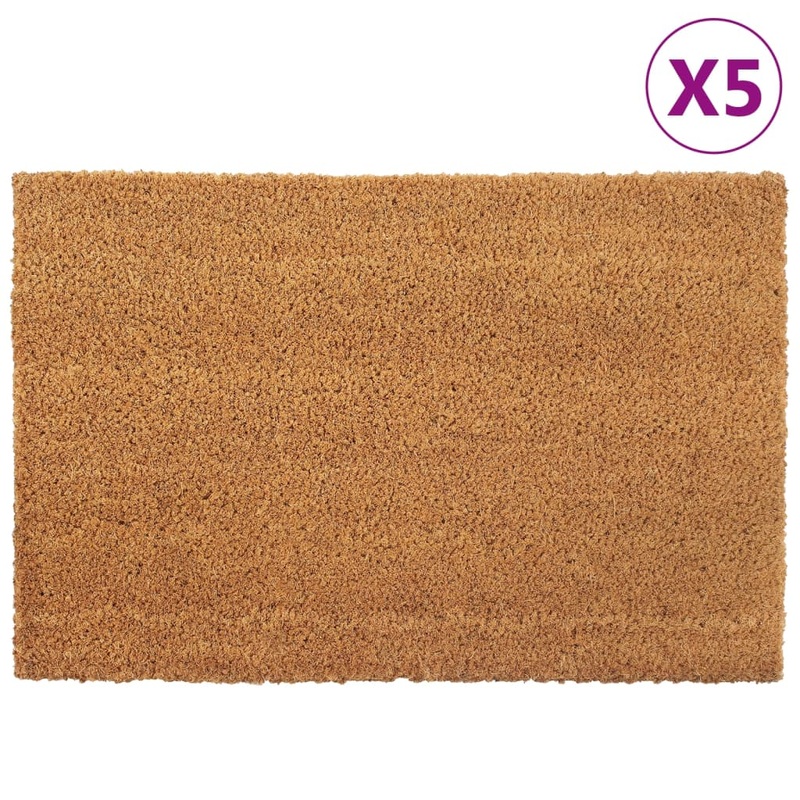 Tapis de porte 5 pcs naturel 40x60 cm fibre de coco touffet