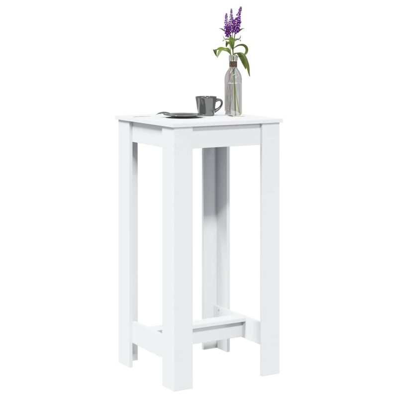 Table de bar blanc 51x50x103,5 cm bois d'ingnierie