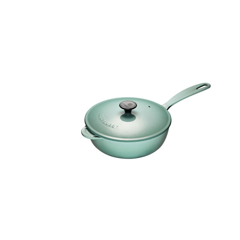 Saucier Pan, Sage Enameled Cast Iron