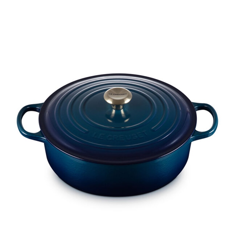 Shallow Round Oven, Agave Enameled Cast Iron