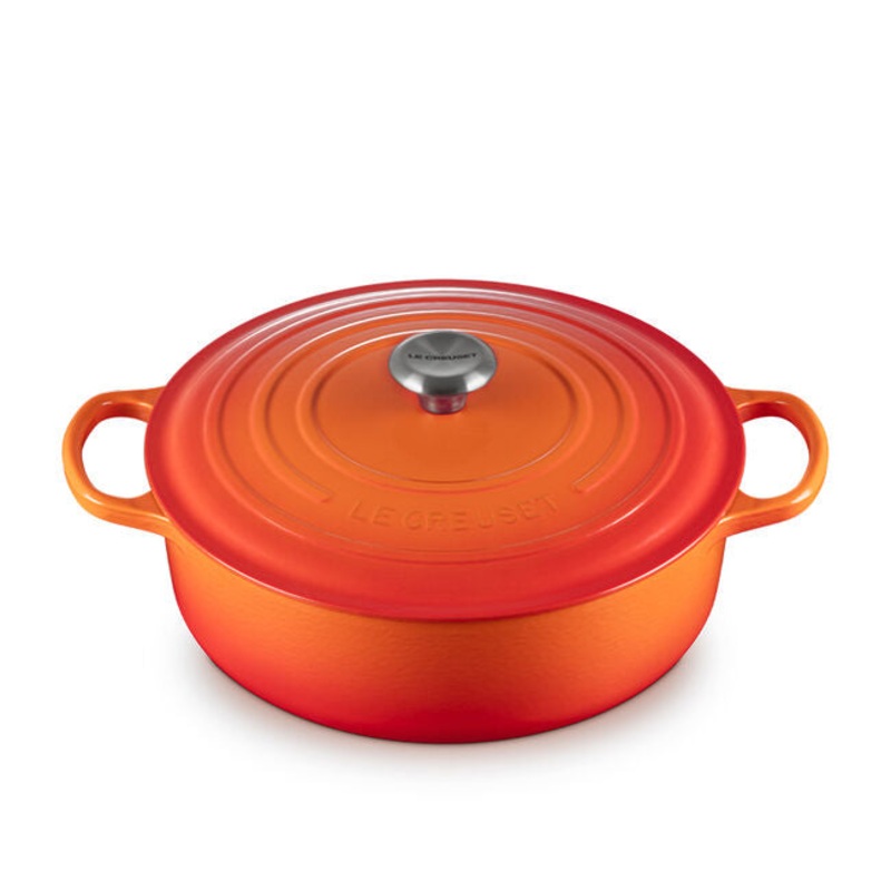 Shallow Round Oven, Flame Enameled Cast Iron
