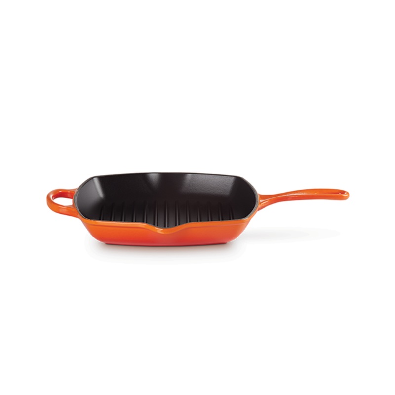 Square Skillet Grill, Flame Enameled Cast Iron
