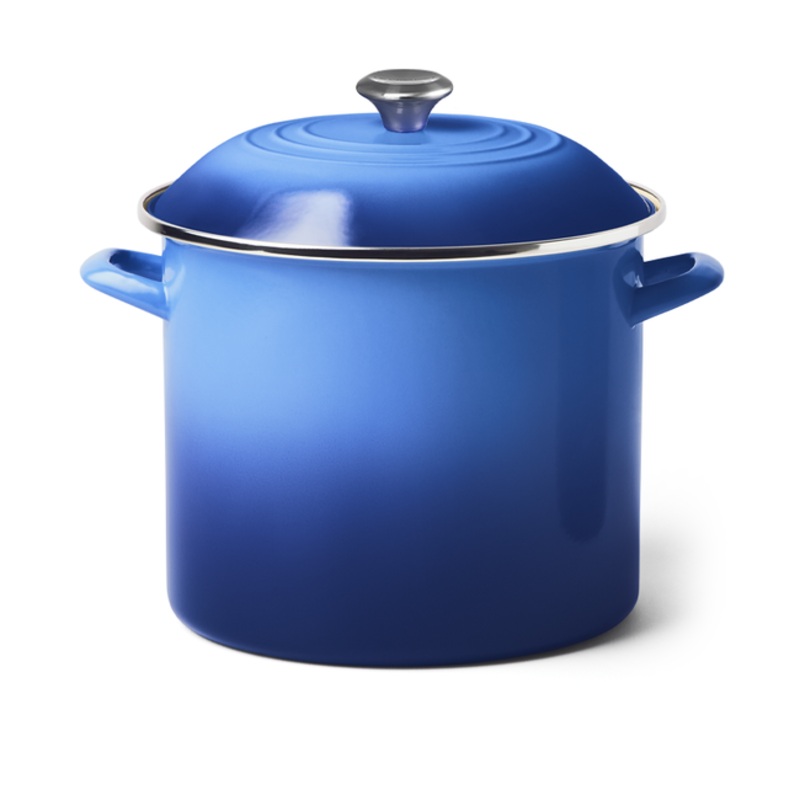 Stock Pot, Enameled Steel Blueberry