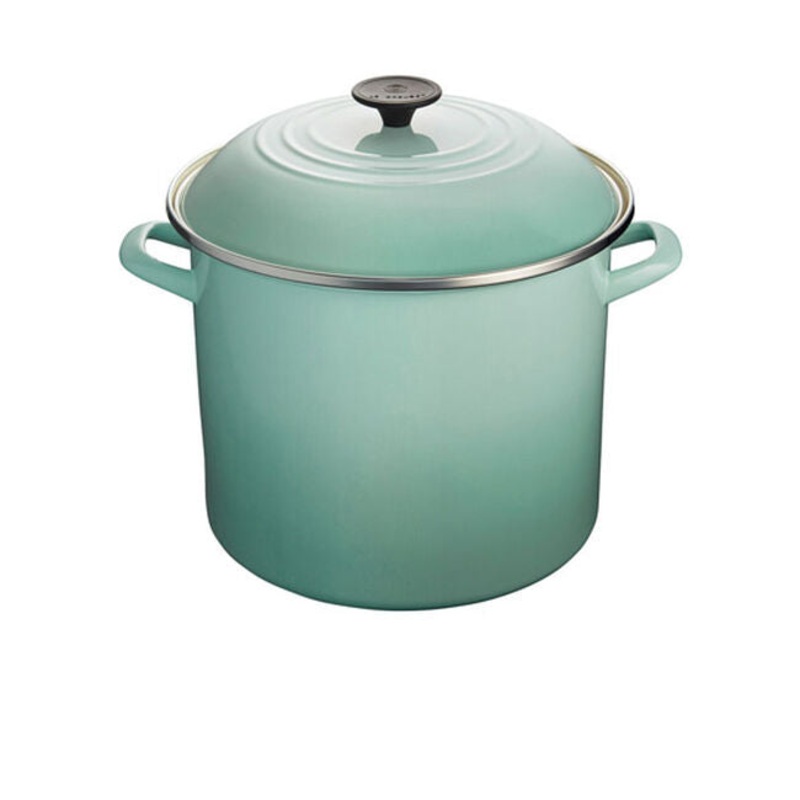 Stock Pot, Enameled Steel Sage