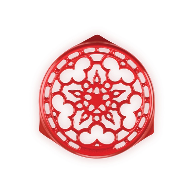 Trivet, Cerise Enameled Cast Iron