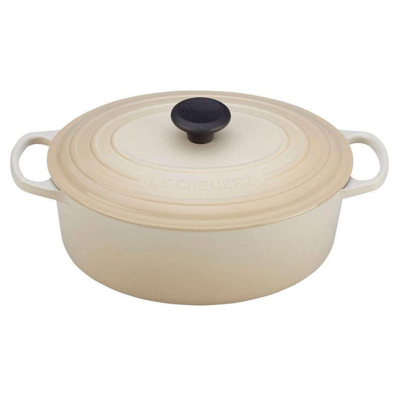 Oval Dutch Ovens, Meringue Enameled Cast Iron