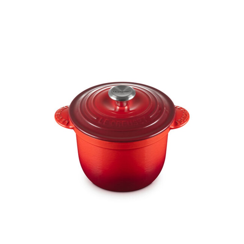 Rice Pot, Cerise Enameled Cast Iron
