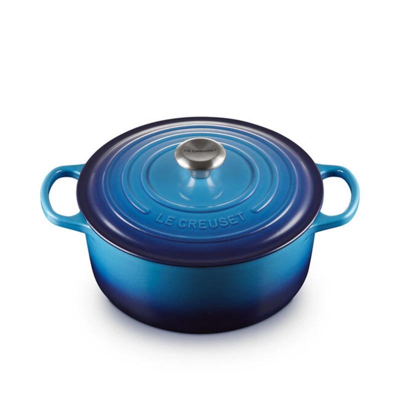 Round Dutch Ovens, Blueberry Enameled Cast Iron