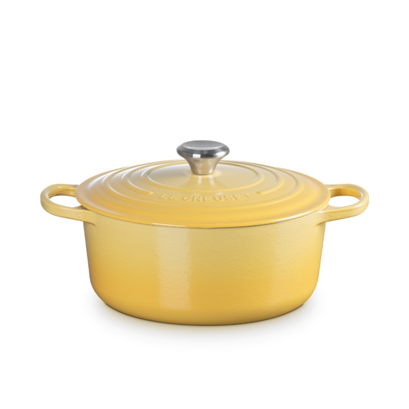 Round Dutch Ovens, Camomille Enameled Cast Iron