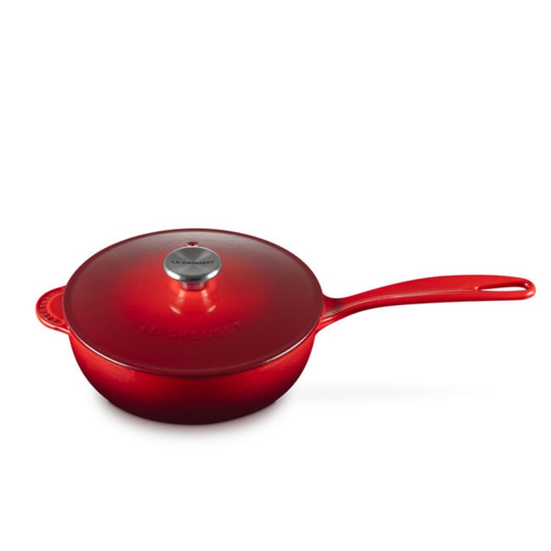 Saucier Pan, Cerise Enameled Cast Iron