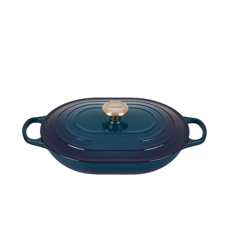 Oblong Casserole, Agave Enameled Cast Iron