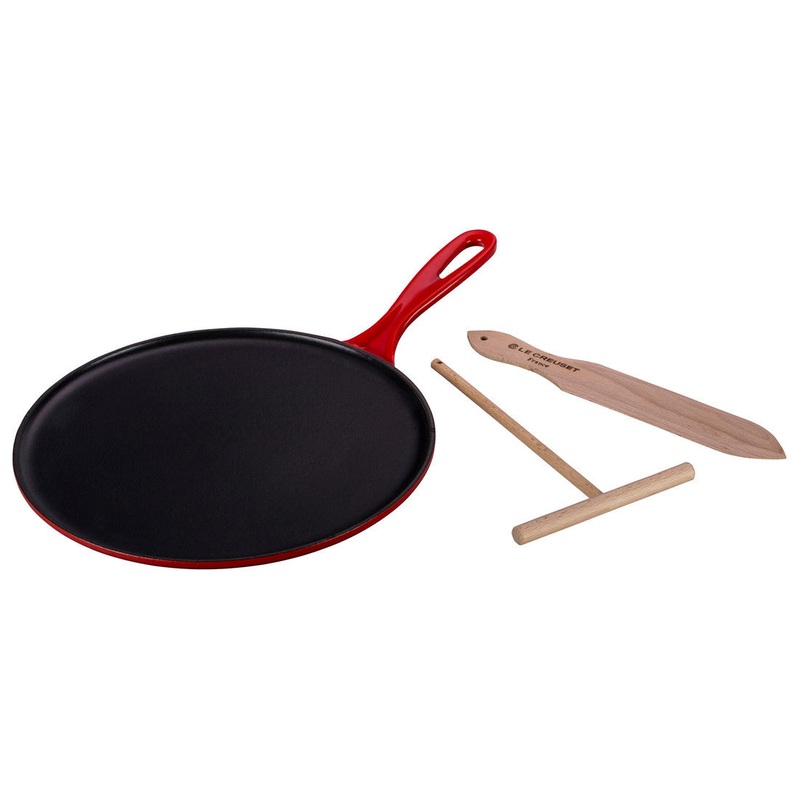 Crpe Pan, Cerise Enameled Cast Iron
