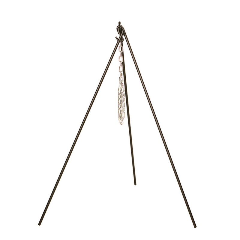 Camp Tripod with Chain, Cast Iron