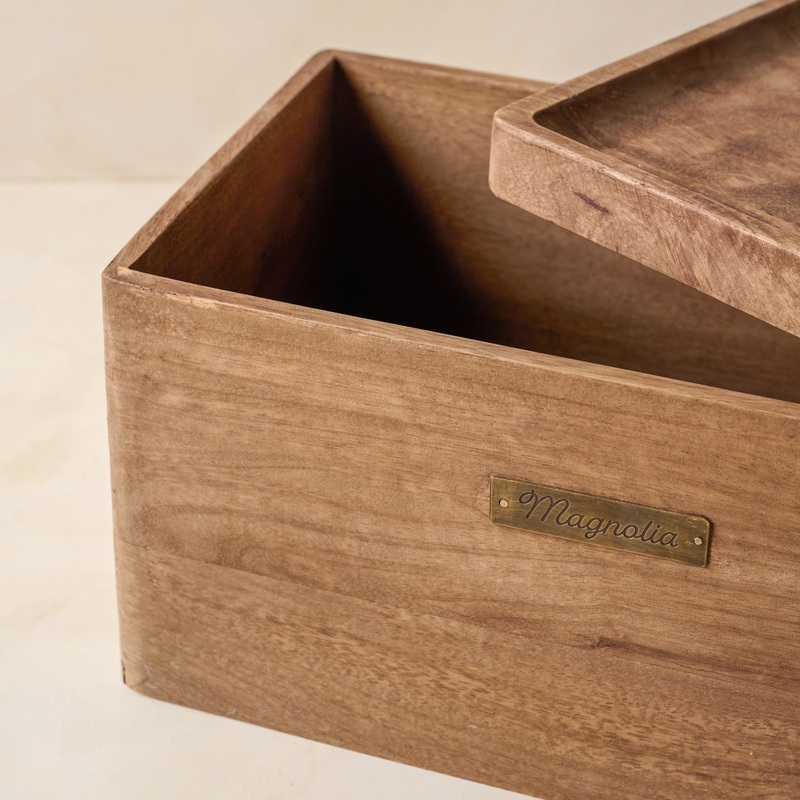 Antiqued Wood Storage Box