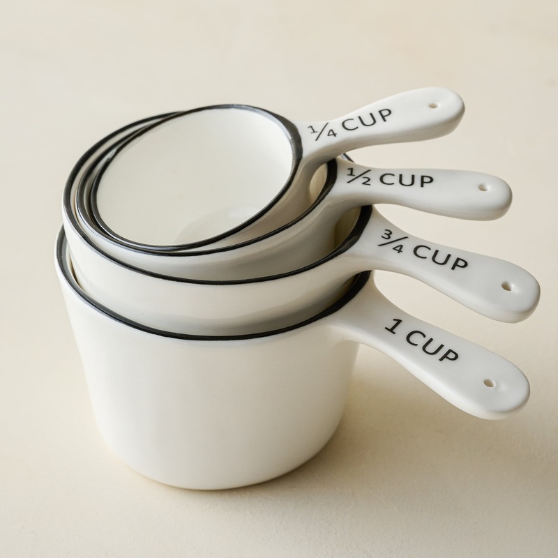 Black Rim Ceramic Measuring Cups