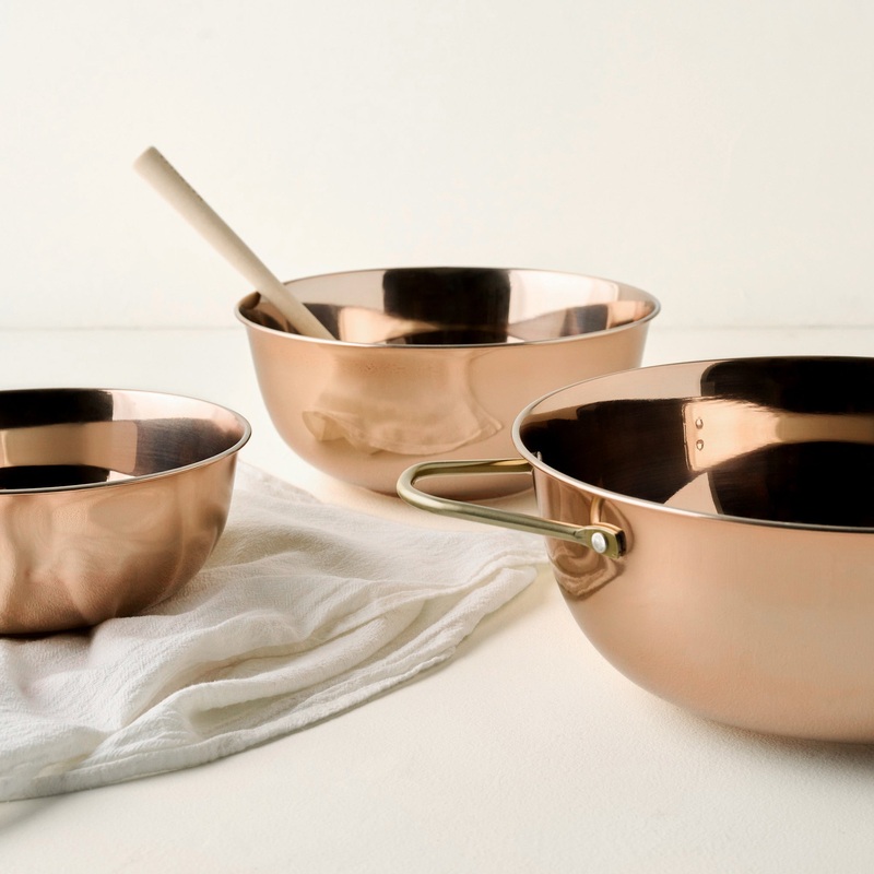 Copper Mixing Bowl Set of Three