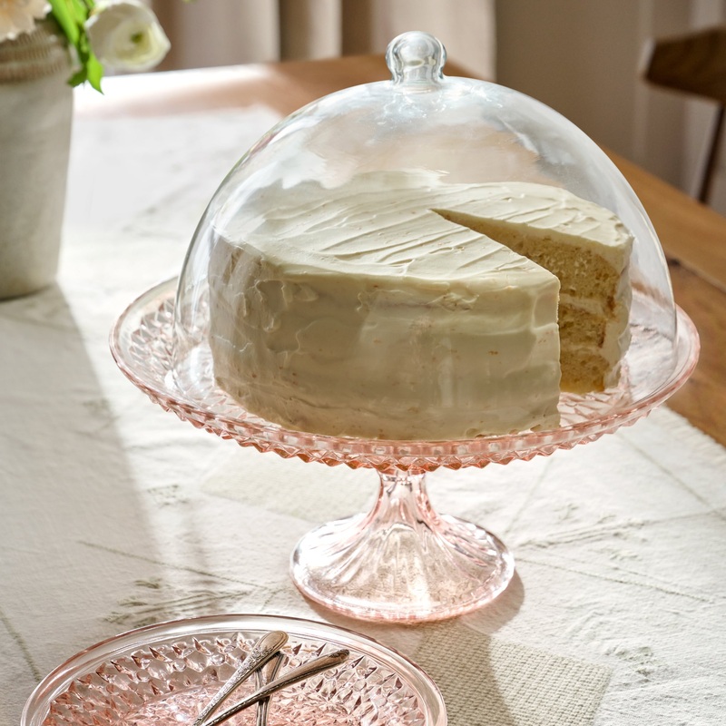 Ellis Vintage-Inspired Cake Stand with Dome