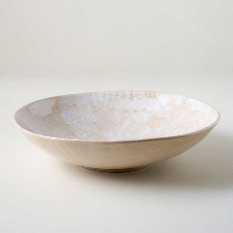 Oversized Ceramic Spongeware Serving Bowl