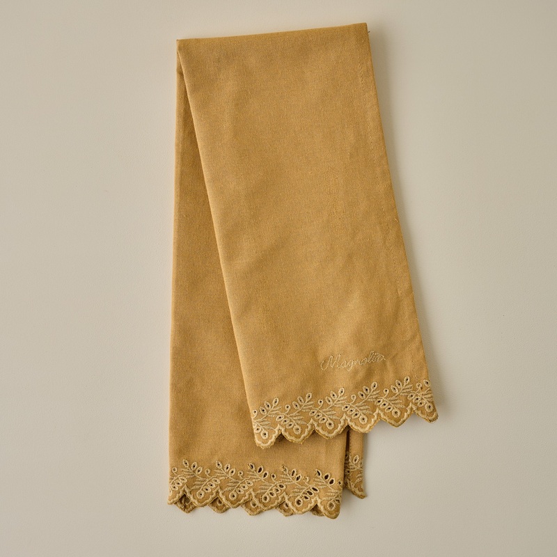 Golden Scalloped Tea Towel