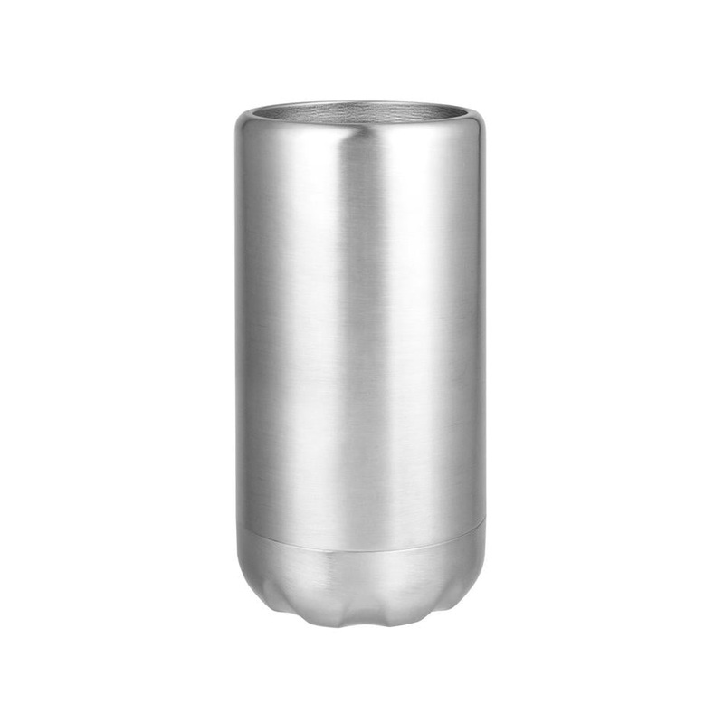 Skinny Double Wall Insulated Can & Stubbie Holder - Brushed Stainless Steel