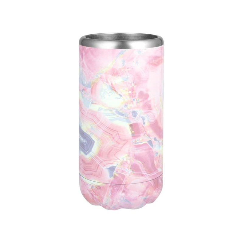 Skinny Double Wall Insulated Can & Stubbie Holder - Pink Marble 15134