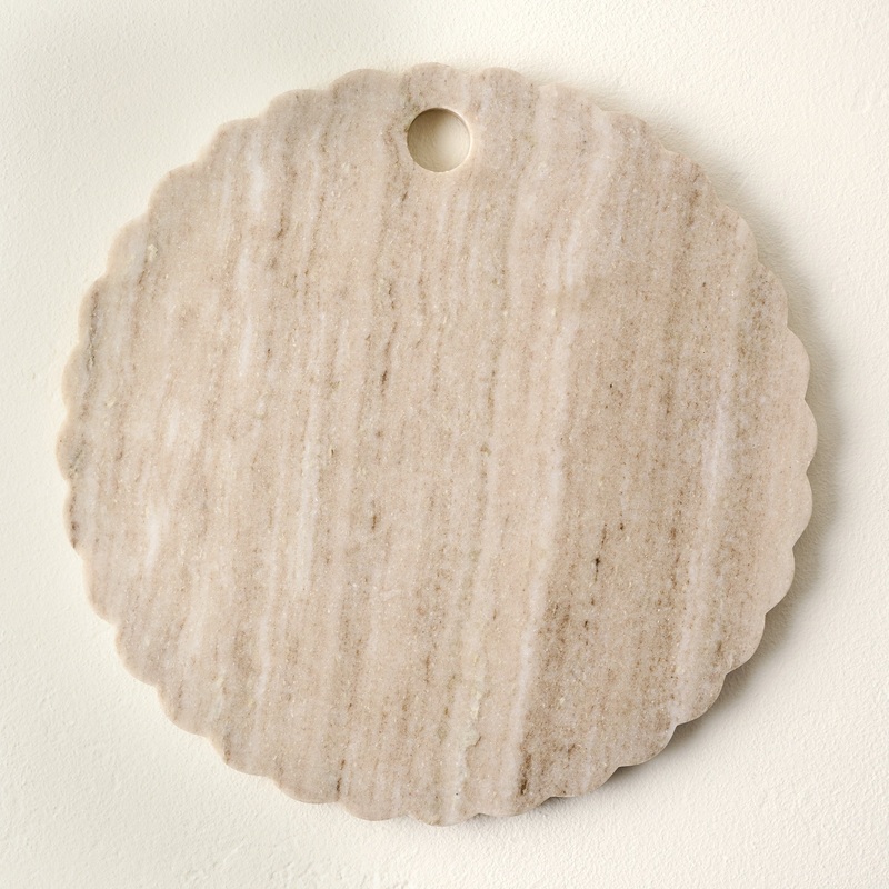 Warm Marble Scalloped Serving Board