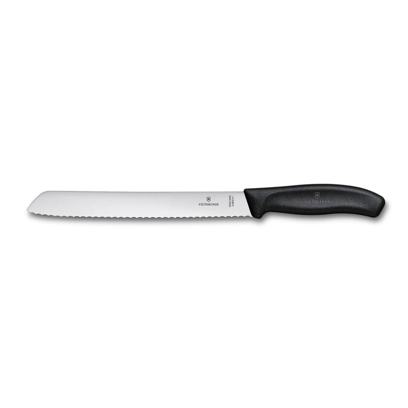 Victorinox Bread Knife, 21Cm, Wavy Edge Blade, Classic, Black, Gift Boxed