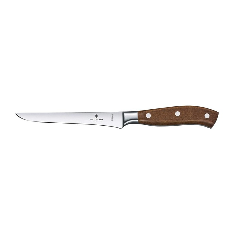 Victorinox Forged Boning Knife, 15Cm, 3 Rivet Wood Wood Handle, Gb