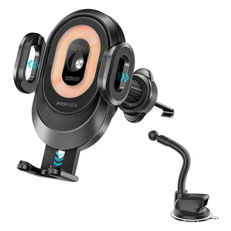 Promate 15W Transparent Auto Clamping Wireless Charging Car