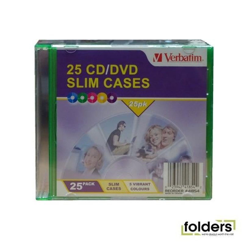 Verbatim CD/DVD 25 Pack Coloured Slim Cases