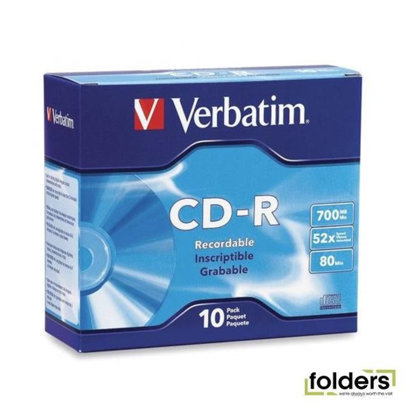 Verbatim CD-R 52x 10 Pack with Slim Cases