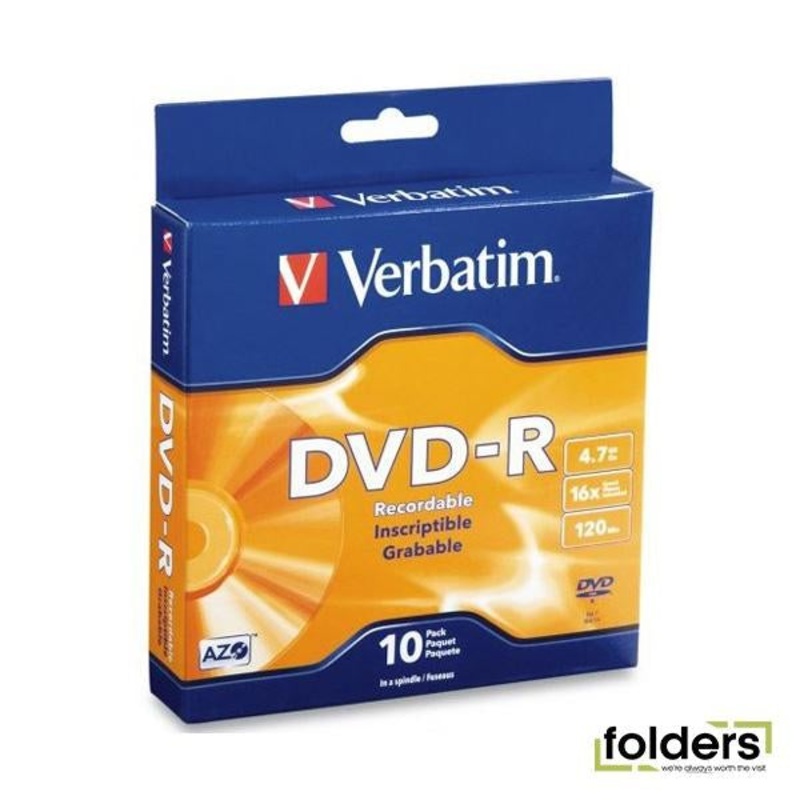 Verbatim DVD-R 4.7GB 16x 10 Pack on Spindle
