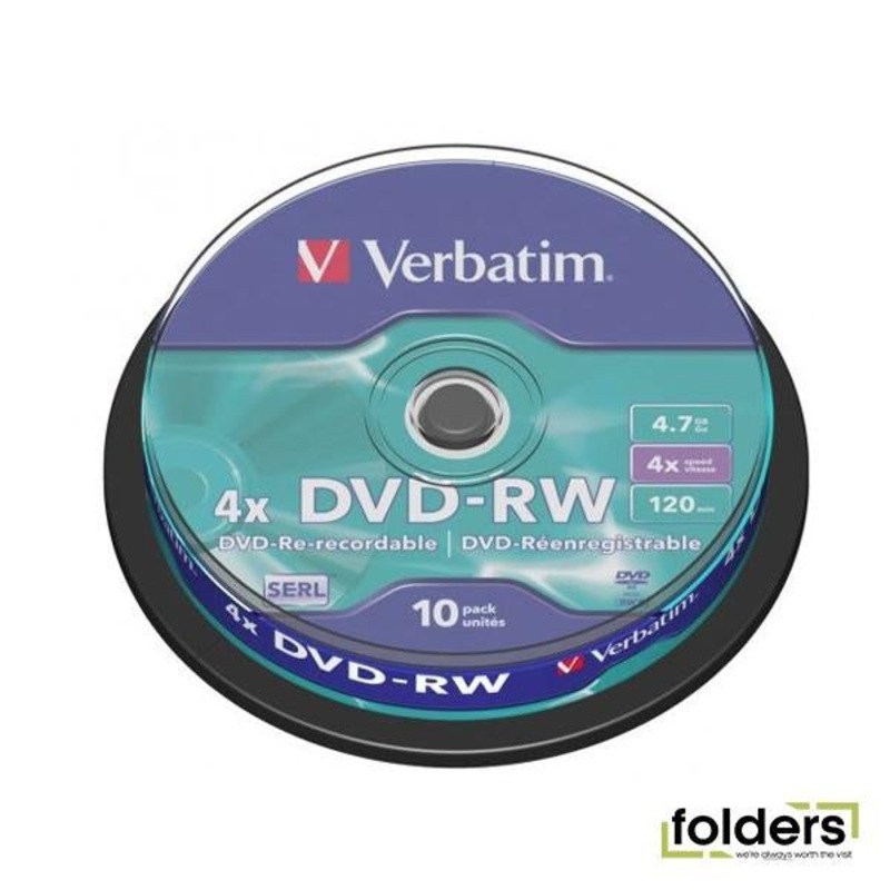 Verbatim DVD-RW 4.7GB 4x 10 Pack on Spindle