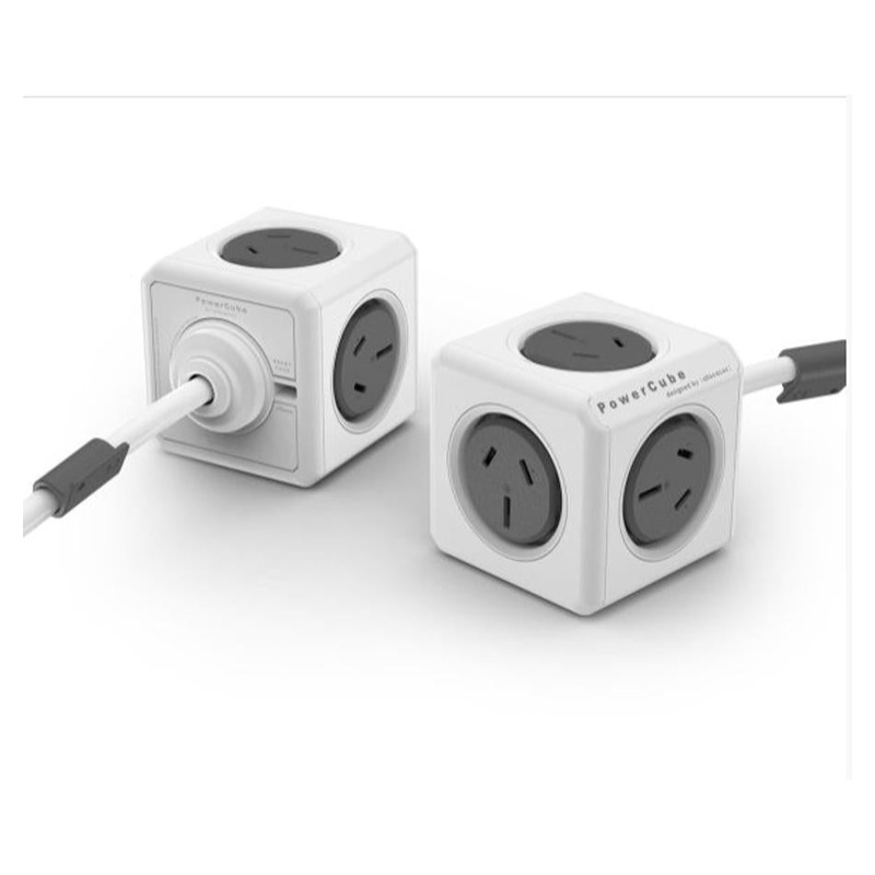 ALLOCACOC POWERCUBE Extended 5 Outlets, 3M Grey