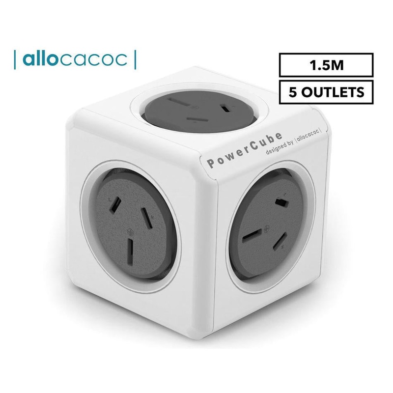 ALLOCACOC POWERCUBE Extended Outlets, 1.5M - Grey (0015)