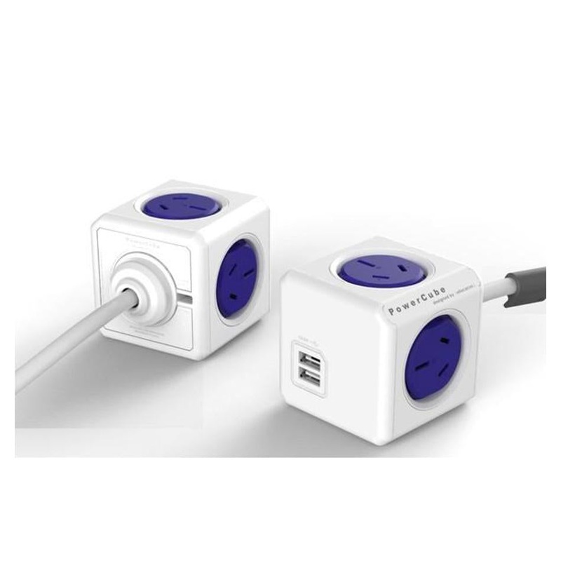 ALLOCACOC POWERCUBE Extended Outlets with USB 1.5M - Blue (0114)