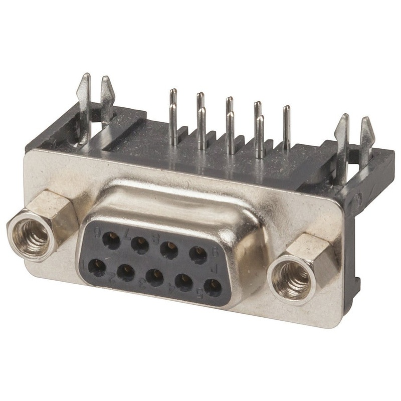 DB9 Socket Right-angle PCB mount computer connector
