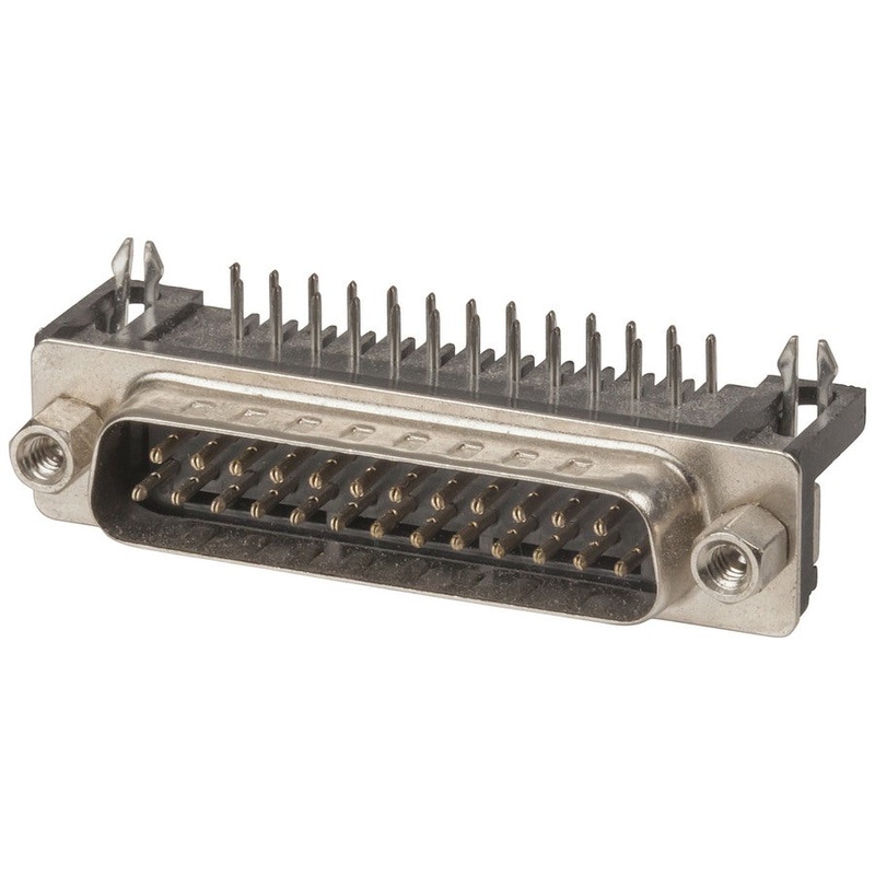 Right Angled D25 Plug with PCB Mount