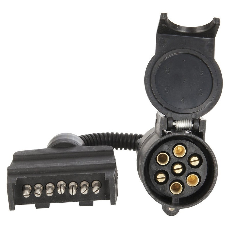 Trailer Adaptor - Flat Plug to Large Round Plug (7 Pin)