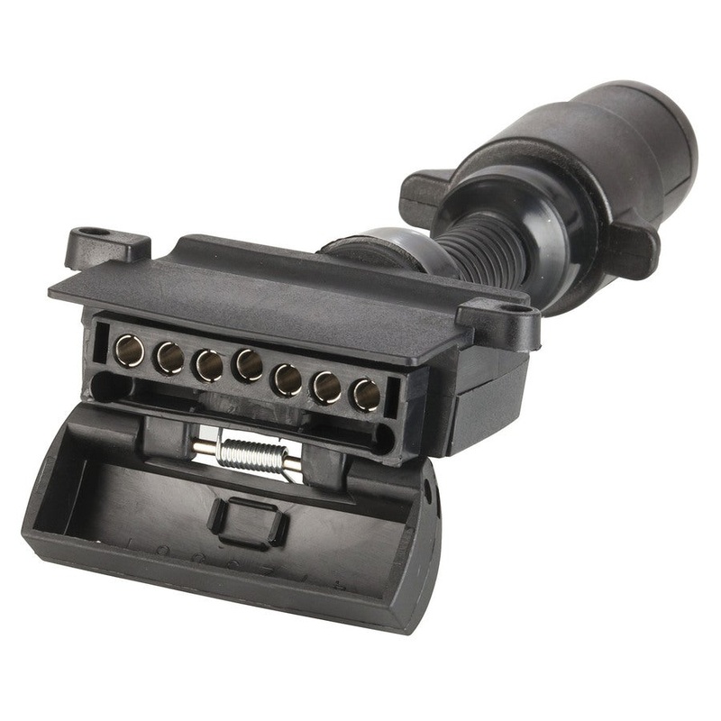 Trailer Adaptor - Small Round Plug to Flat Socket (7 Pin)