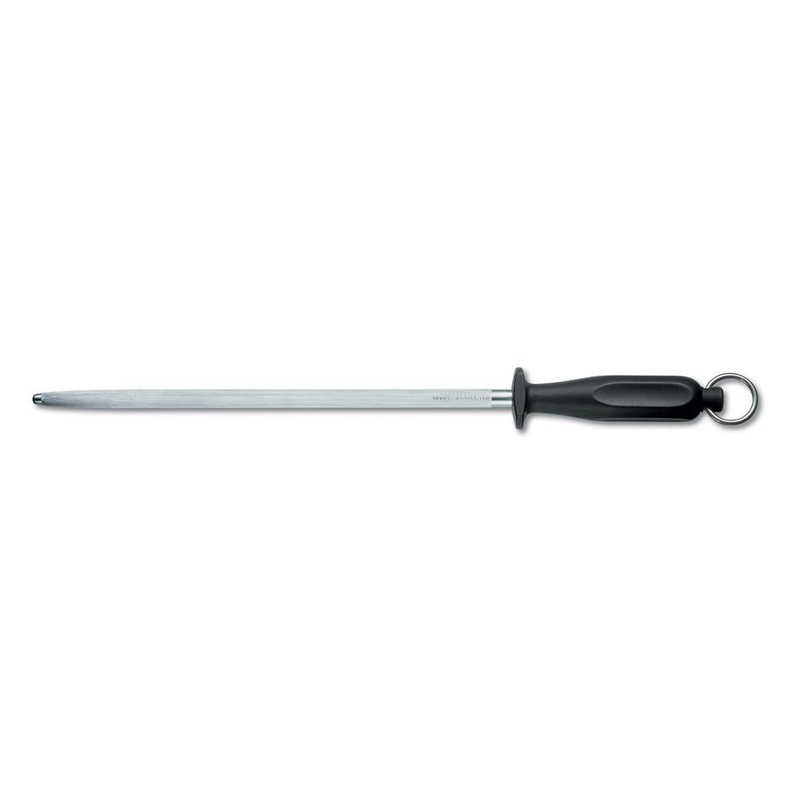 Victorinox Butchers Sharpening Steel, 30Cm, Oval, Middle Fine Cut, Black Handle
