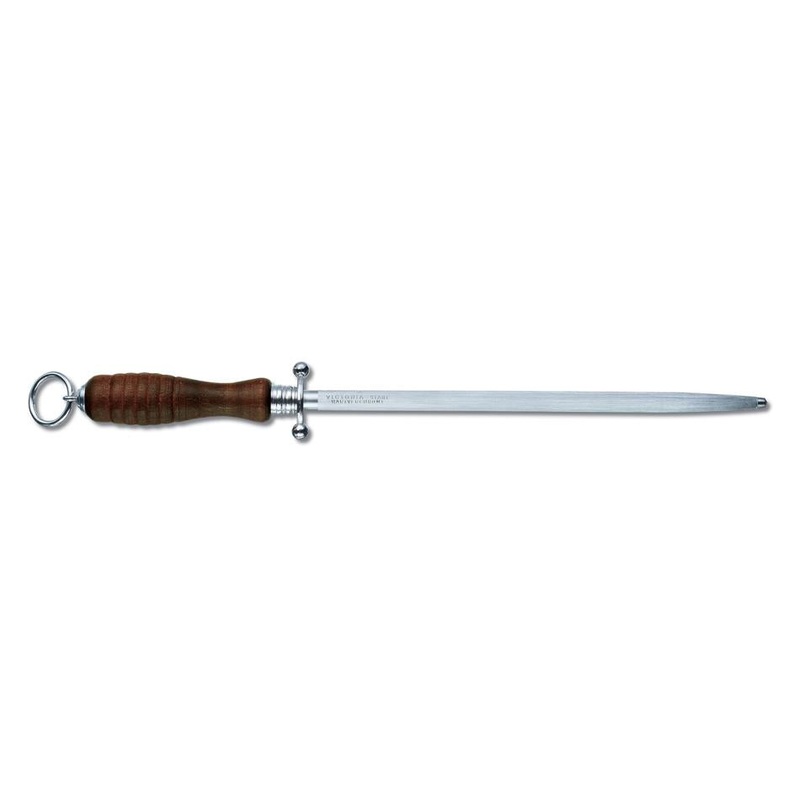 Victorinox Kitchen Sharpening Steel, 27Cm, Round, Middle Fine Cut, Redwood