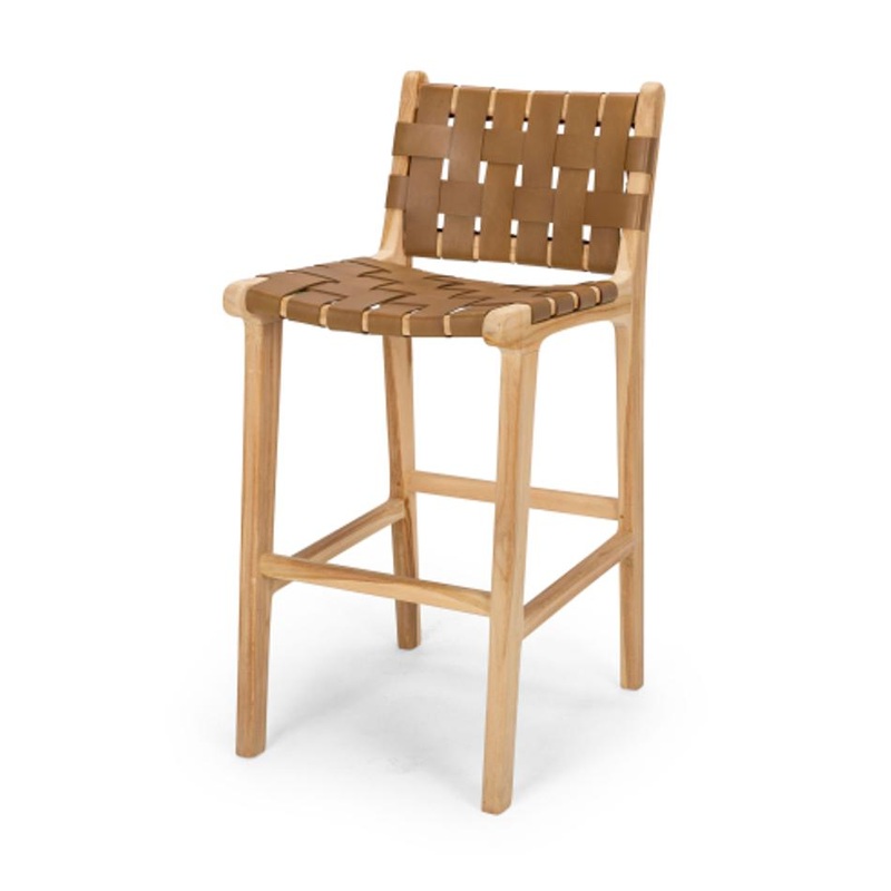 Furniture By Design Indo Woven Highback Barstool Saddle PLINBSWS