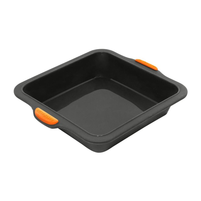 Bakemaster Silicone Square Cake Pan, 20 X 5Cm - Grey 40126