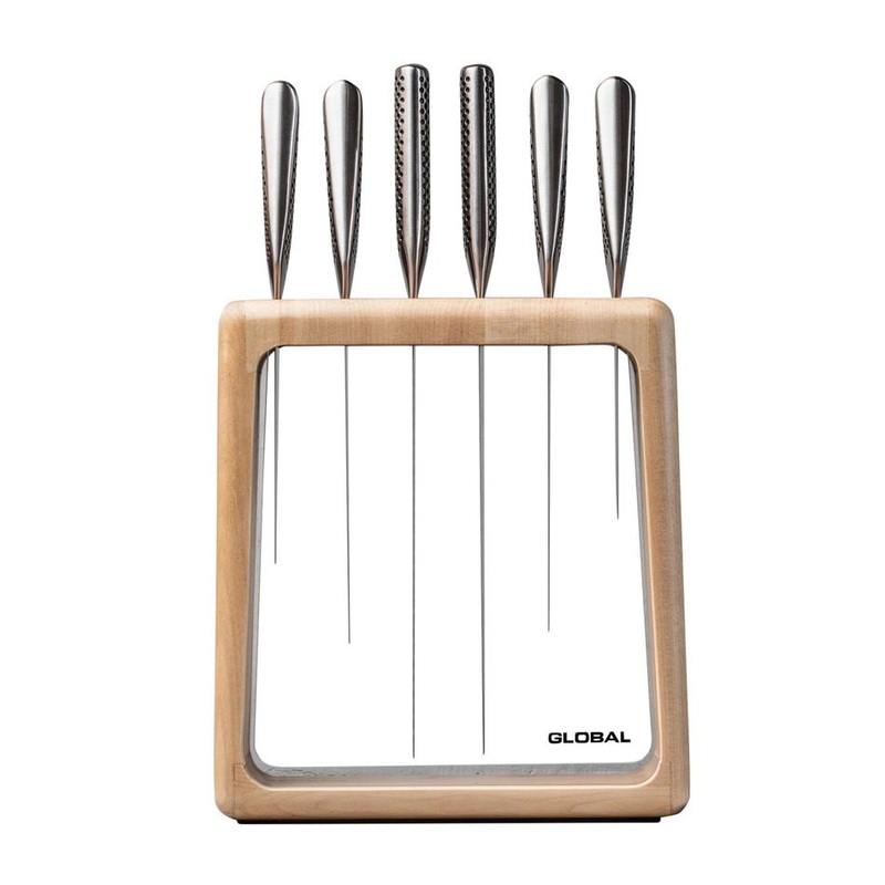 Global Hashira 7Pc Knife Block Set - Maple 79672