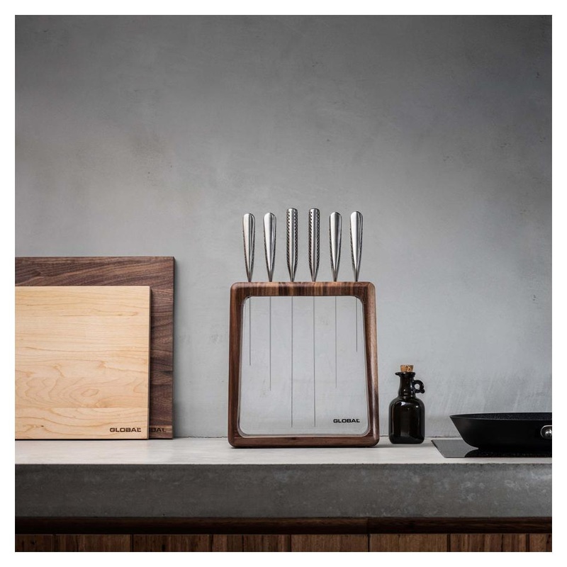 Global Hashira 7Pc Knife Block Set - Walnut 79673