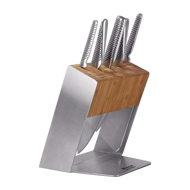 Global Katana 6Pc Knife Block - Bamboo 79586